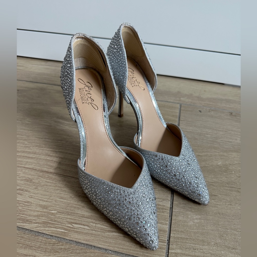 JEWEL BADGLEY MISCHKA Grace d'Orsay Pointed Toe Pump silver